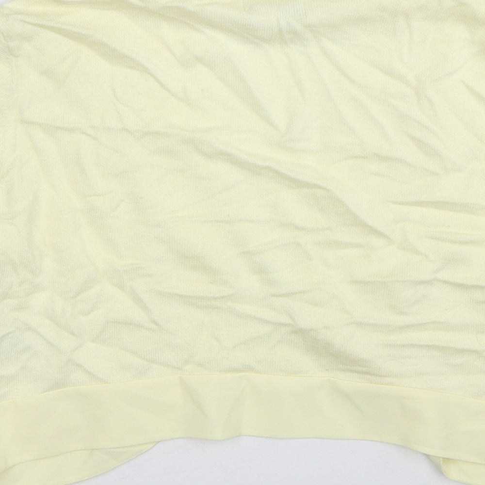 Monsoon Womens Yellow V-Neck Cotton Shrug Jumper Size L