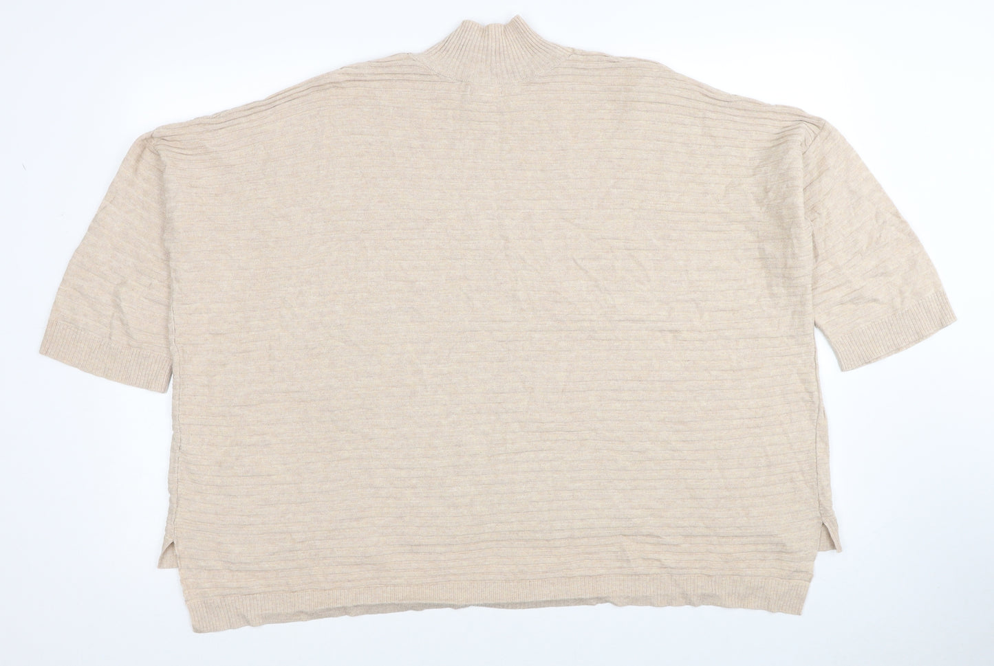 River Island Womens Beige Mock Neck Acrylic Pullover Jumper Size M