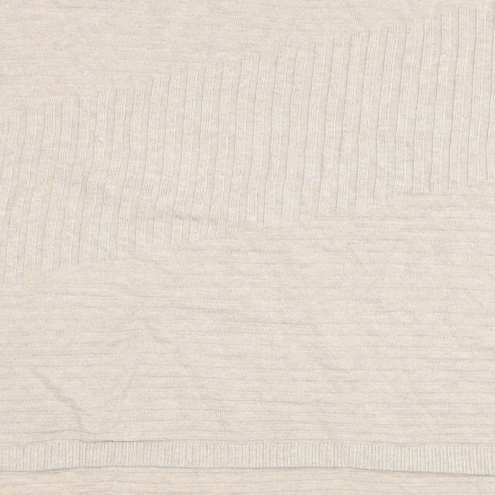 River Island Womens Beige Mock Neck Acrylic Pullover Jumper Size M