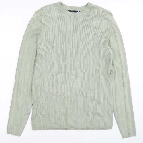Marks and Spencer Womens Green Round Neck Viscose Pullover Jumper Size 16