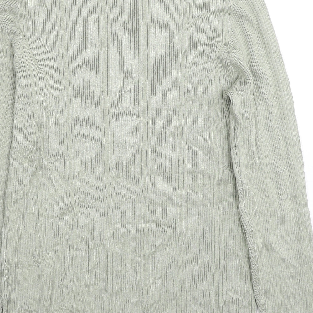 Marks and Spencer Womens Green Round Neck Viscose Pullover Jumper Size 16