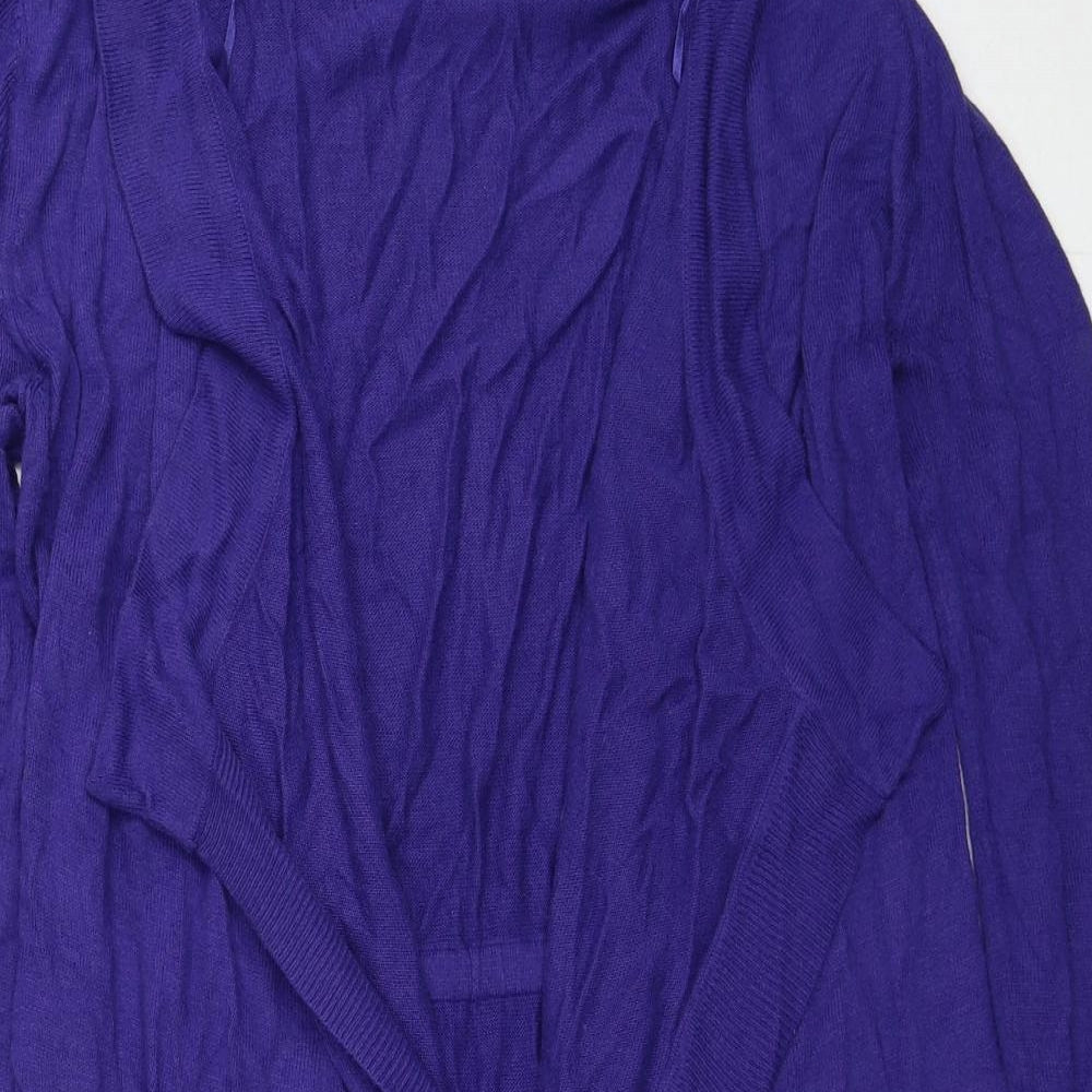Marks and Spencer Womens Purple V-Neck Viscose Cardigan Jumper Size 8