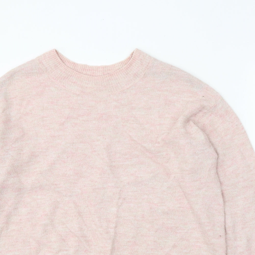 H&M Womens Pink Boat Neck Acrylic Pullover Jumper Size XS