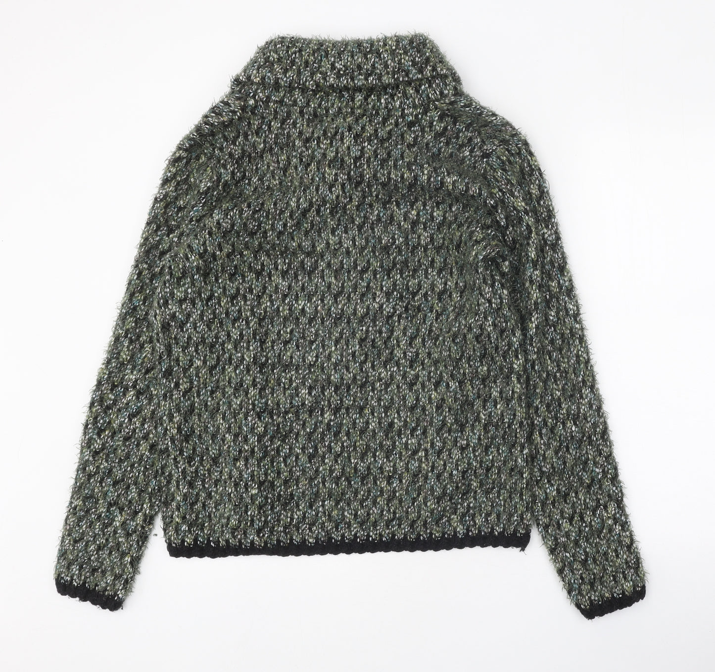 Moda Womens Green Collared Polyester Cardigan Jumper Size 14 - Snap Closure
