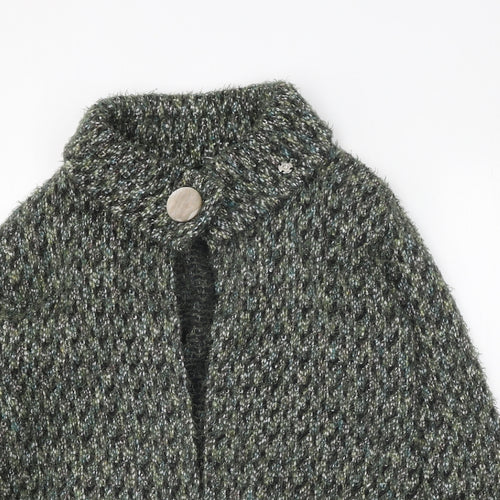 Moda Womens Green Collared Polyester Cardigan Jumper Size 14 - Snap Closure
