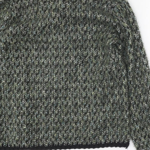 Moda Womens Green Collared Polyester Cardigan Jumper Size 14 - Snap Closure