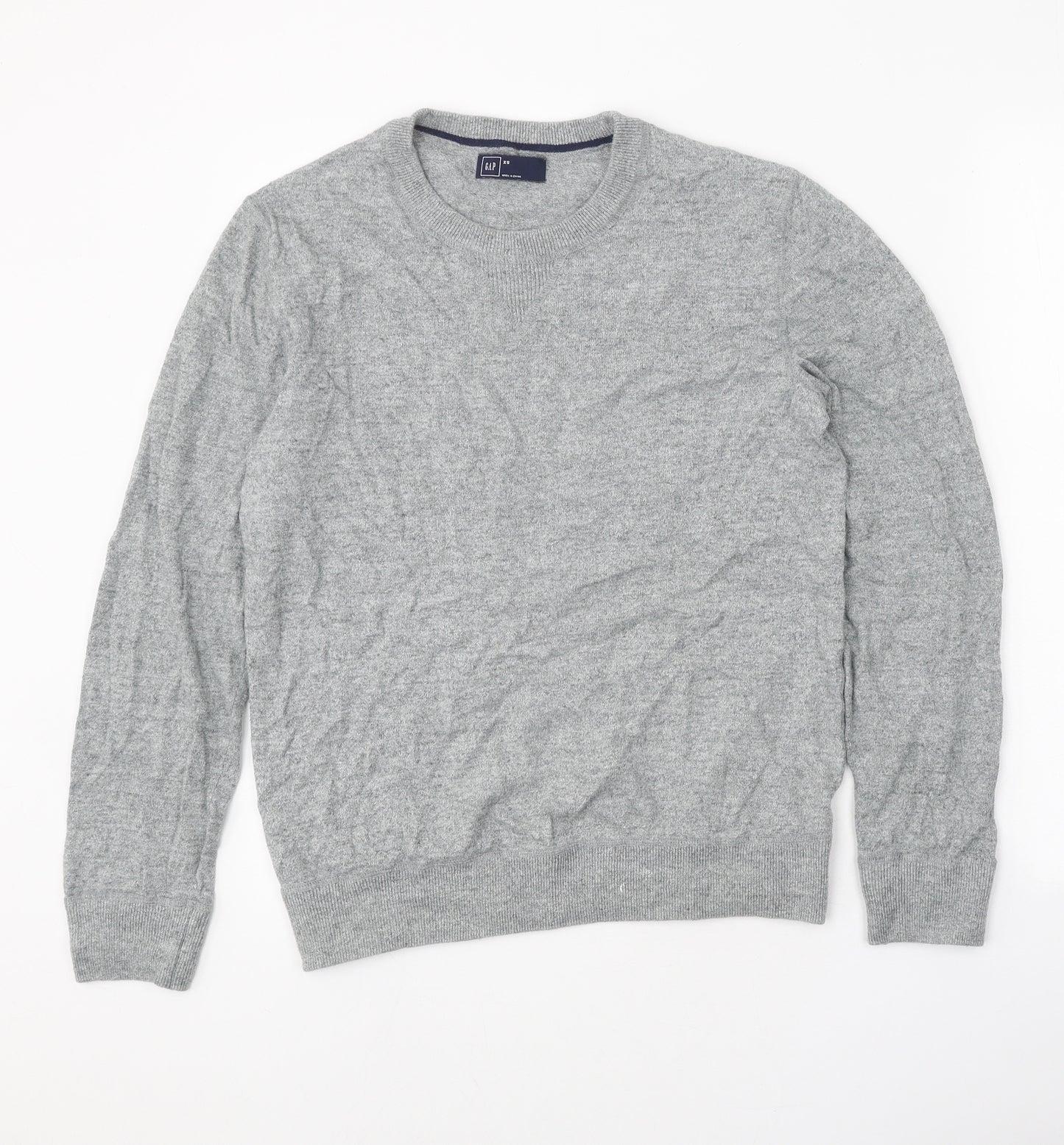 Gap Mens Grey Round Neck Cotton Pullover Jumper Size XS