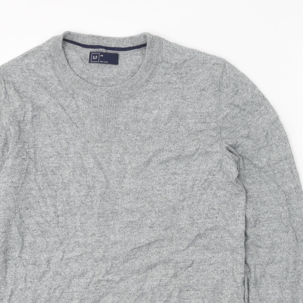 Gap Mens Grey Round Neck Cotton Pullover Jumper Size XS