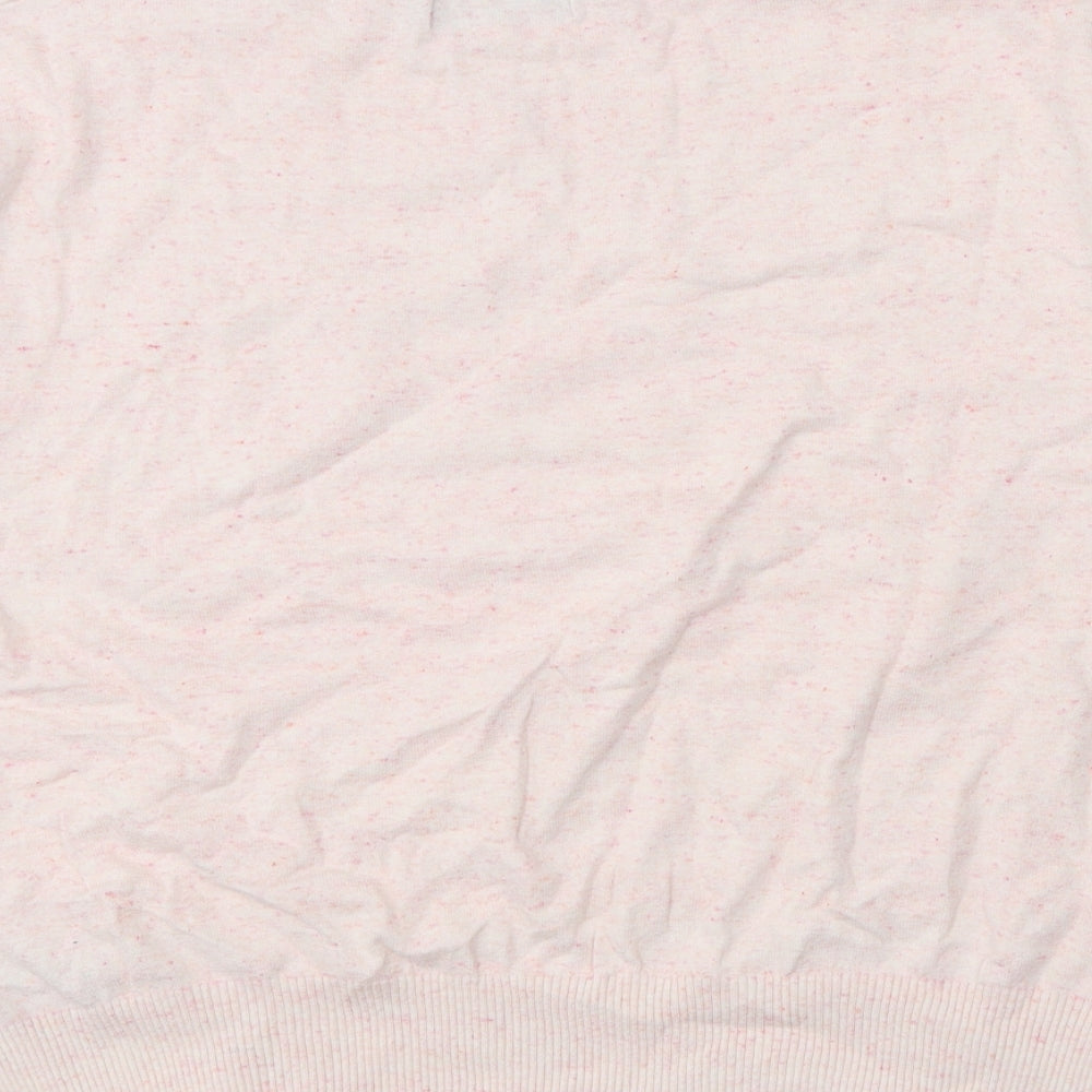 Marks and Spencer Womens Pink Round Neck Cotton Pullover Jumper Size M