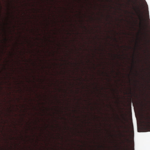 Stradivarius Womens Red V-Neck Acrylic Cardigan Jumper Size S