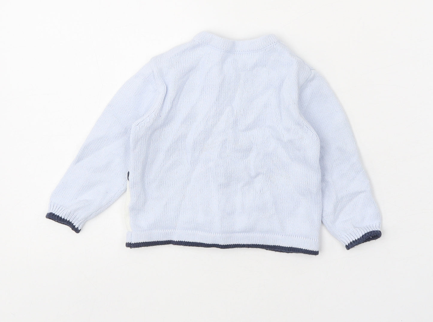 Nutmeg Baby Blue 100% Cotton Cardigan Jumper Size 3-6 Months Button