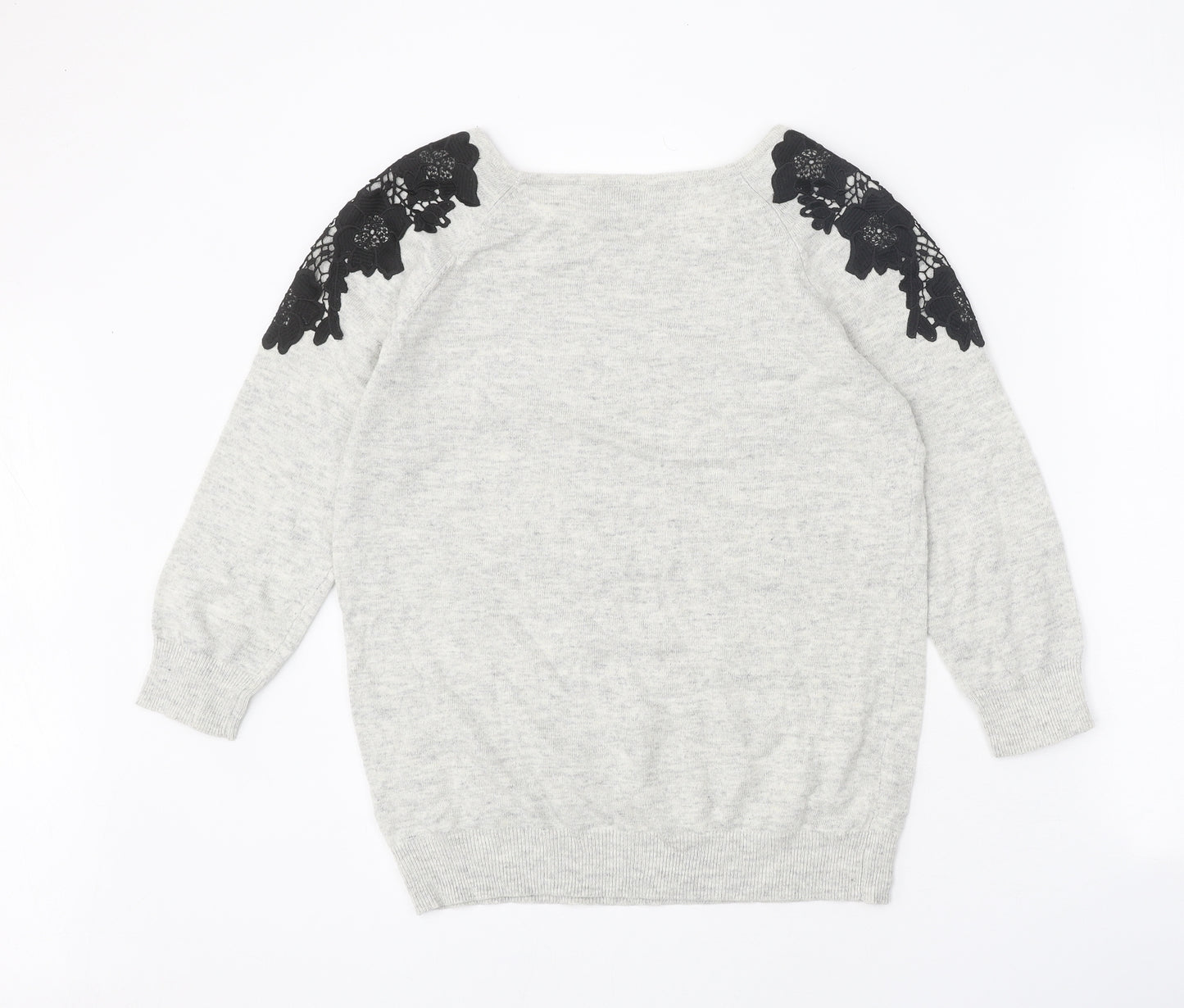 Wallis Womens Grey Scoop Neck Viscose Pullover Jumper Size 12