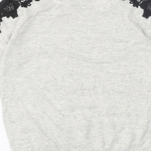 Wallis Womens Grey Scoop Neck Viscose Pullover Jumper Size 12