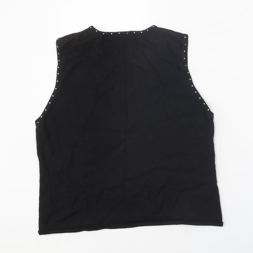 Preworn Womens Black Scoop Neck Acrylic Vest Jumper Size XL
