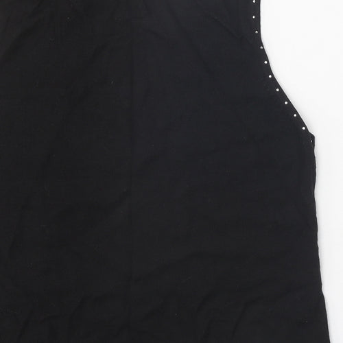 Preworn Womens Black Scoop Neck Acrylic Vest Jumper Size XL