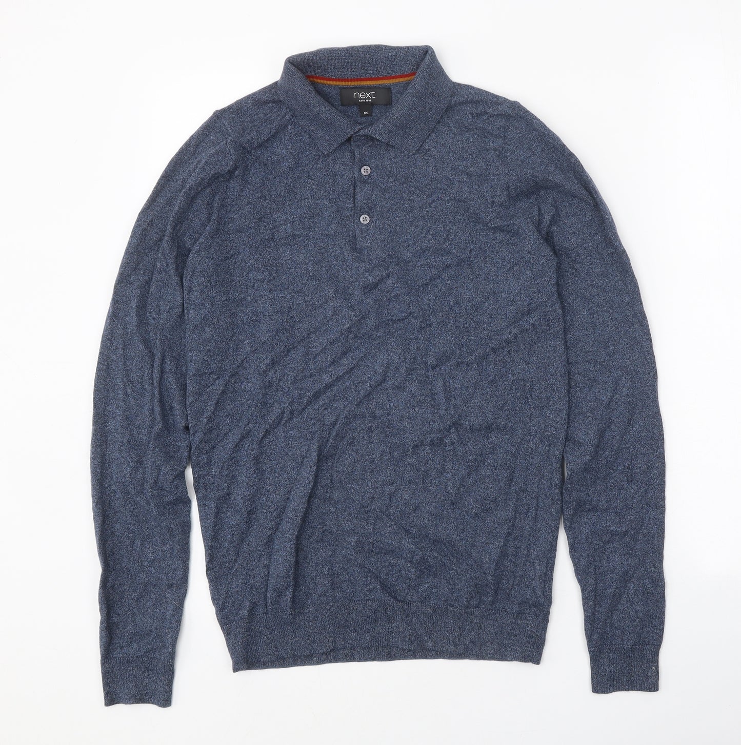 NEXT Mens Blue Cotton Polo Size XS Collared Button