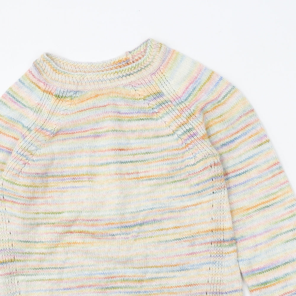 NEXT Girls Multicoloured Cotton Jumper Dress Size 9 Years Round Neck Pullover