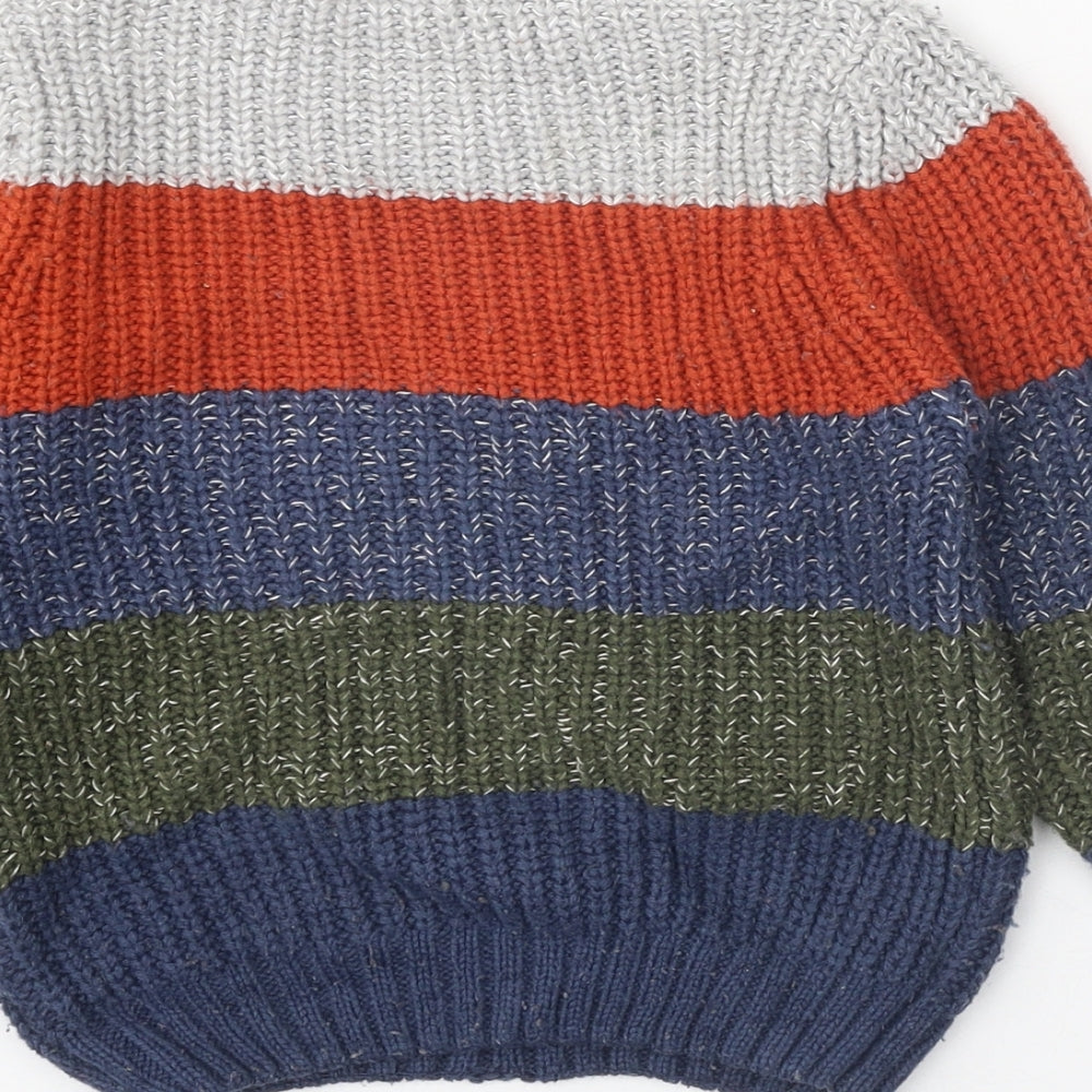 George Boys Multicoloured Round Neck Striped Acrylic Pullover Jumper Size 3-4 Years Pullover