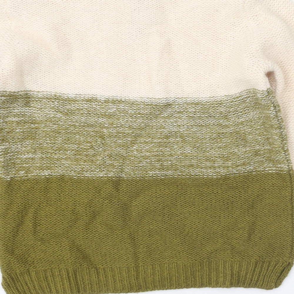 Ness Womens Green Round Neck Acrylic Pullover Jumper Size XS