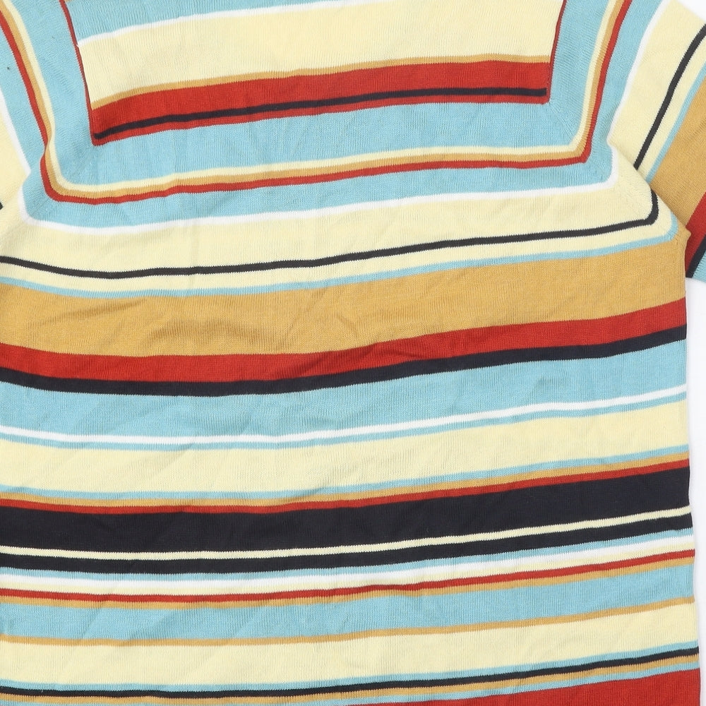 Ann Harvey Womens Multicoloured Scoop Neck Striped Acrylic Pullover Jumper Size 18