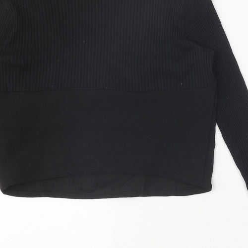 Zara Womens Black Polyester Basic Tank Size M V-Neck