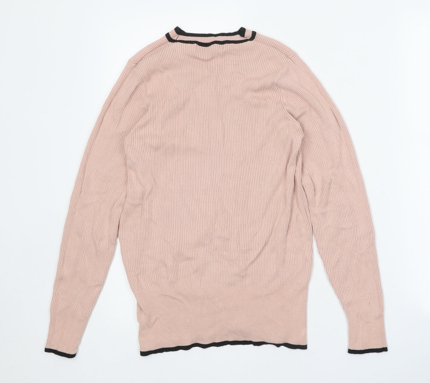 Marks and Spencer Womens Pink Round Neck Viscose Pullover Jumper Size 14