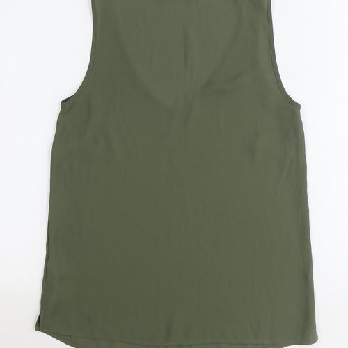 Marks and Spencer Womens Green Polyester Basic Tank Size 8 V-Neck