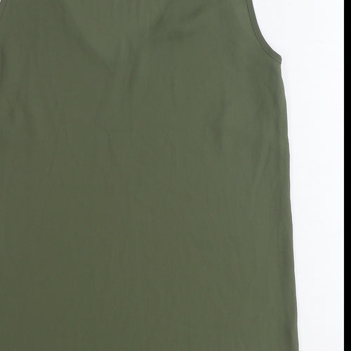 Marks and Spencer Womens Green Polyester Basic Tank Size 8 V-Neck