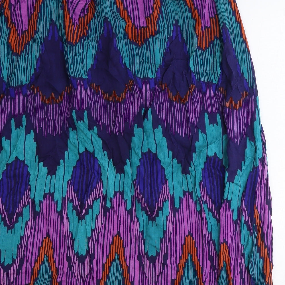 Primark Womens Multicoloured Geometric Polyester A-Line Skirt Size 12 Tie