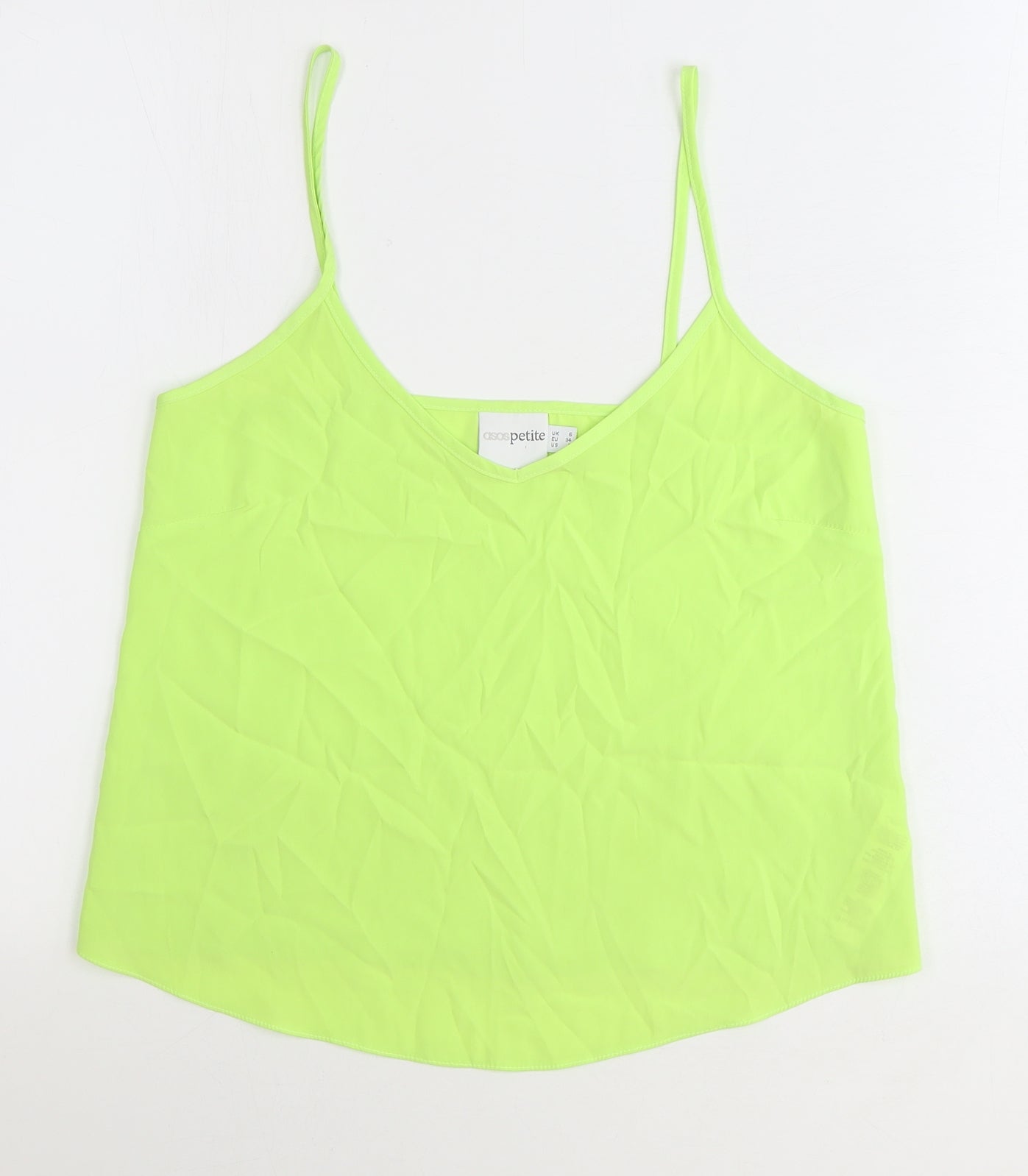 ASOS Womens Green Polyester Basic Tank Size 6 V-Neck