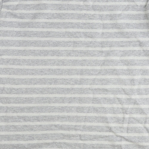 Papaya Womens Silver Striped Cotton Pullover Sweatshirt Size L Pullover