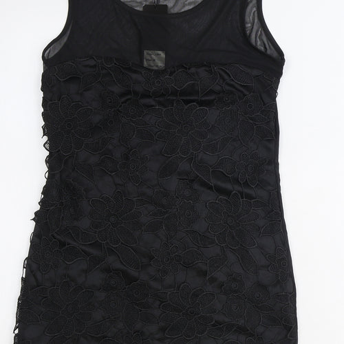 QED London Womens Black Polyester Shift Size M Scoop Neck Pullover