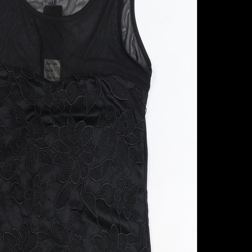 QED London Womens Black Polyester Shift Size M Scoop Neck Pullover