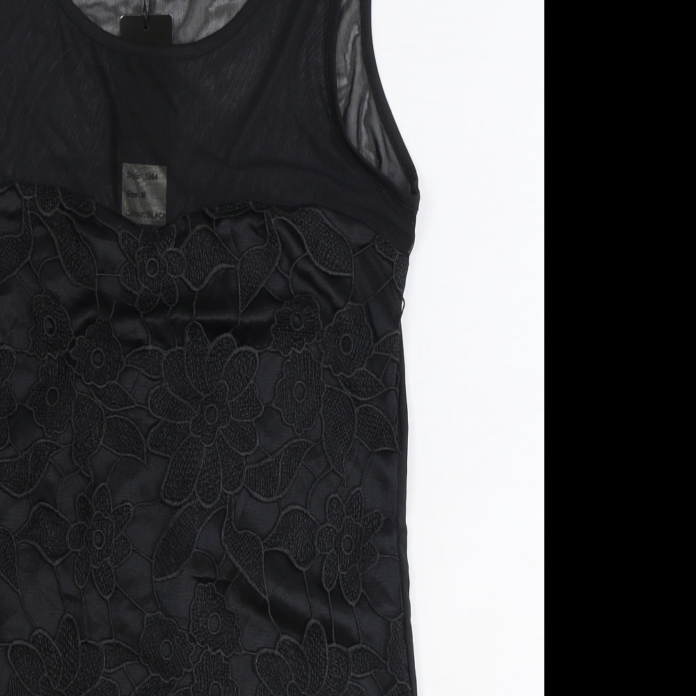 QED London Womens Black Polyester Shift Size M Scoop Neck Pullover