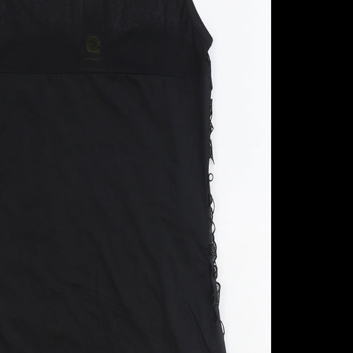 QED London Womens Black Polyester Shift Size M Scoop Neck Pullover