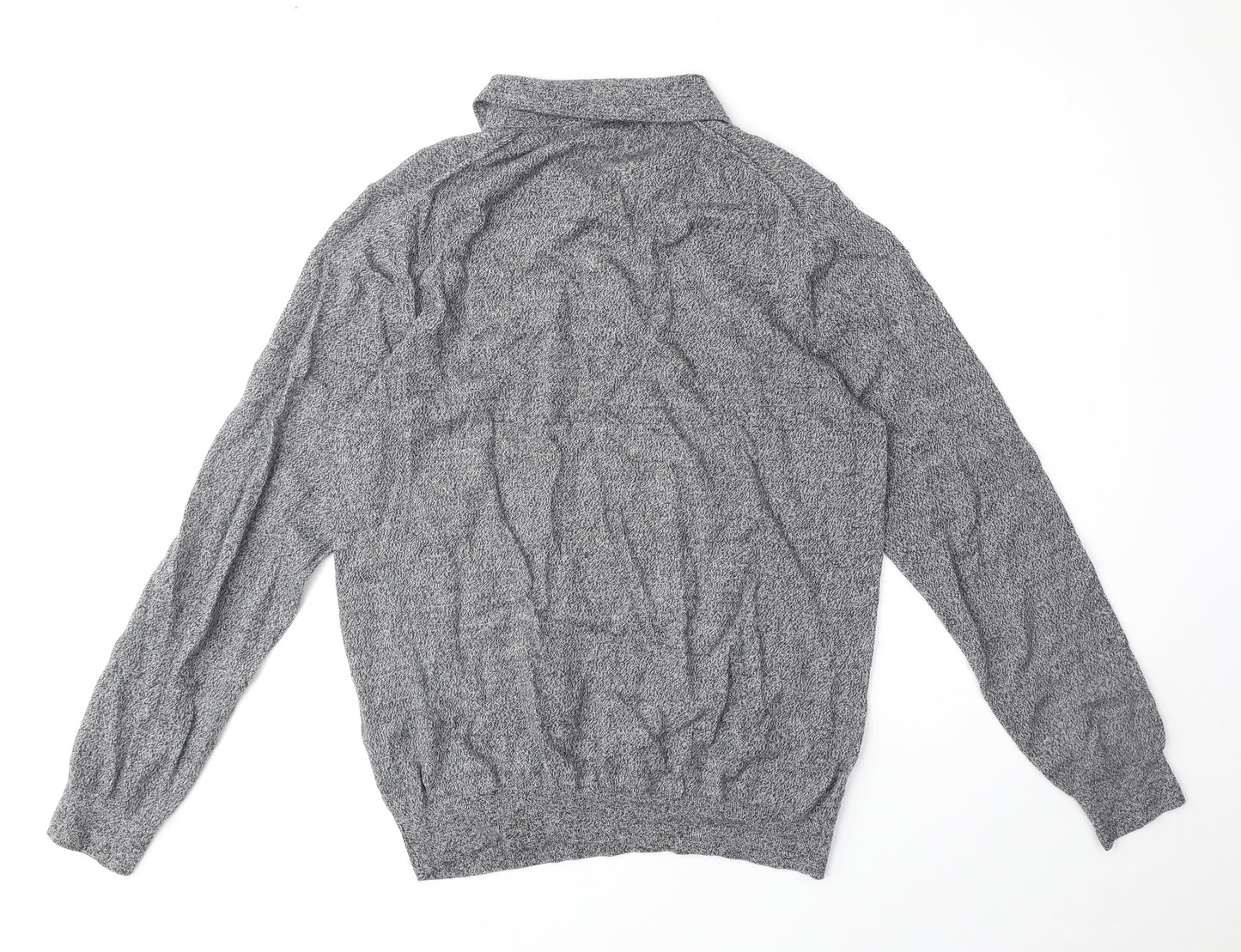Reiss Mens Grey Collared Acrylic Pullover Jumper Size L - Polo
