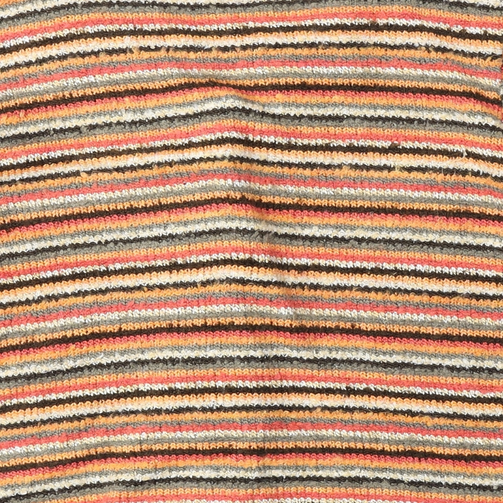 Per Una Womens Orange Scoop Neck Striped Acrylic Cardigan Jumper Size 12