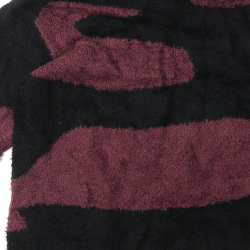 Nudie Jeans Co Womens Black Round Neck Geometric Cotton Pullover Jumper Size XS
