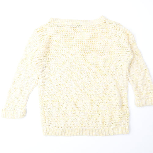 George Womens Yellow Round Neck Acrylic Pullover Jumper Size 10