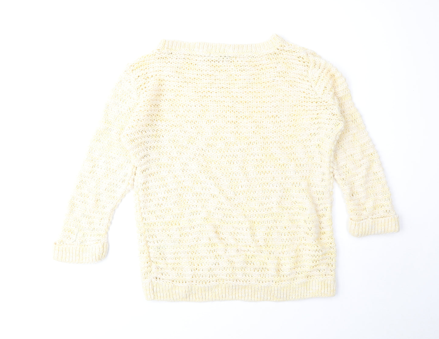 George Womens Yellow Round Neck Acrylic Pullover Jumper Size 10