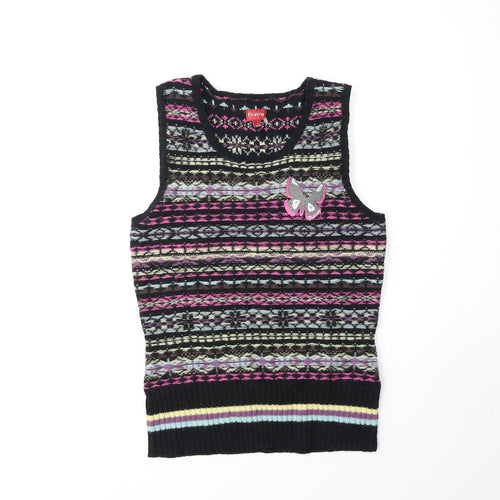 Firetrap Womens Multicoloured Fair Isle Wool Basic Tank Size S Round Neck