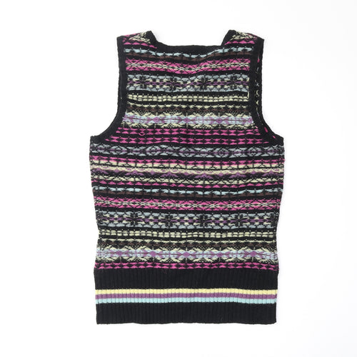 Firetrap Womens Multicoloured Fair Isle Wool Basic Tank Size S Round Neck