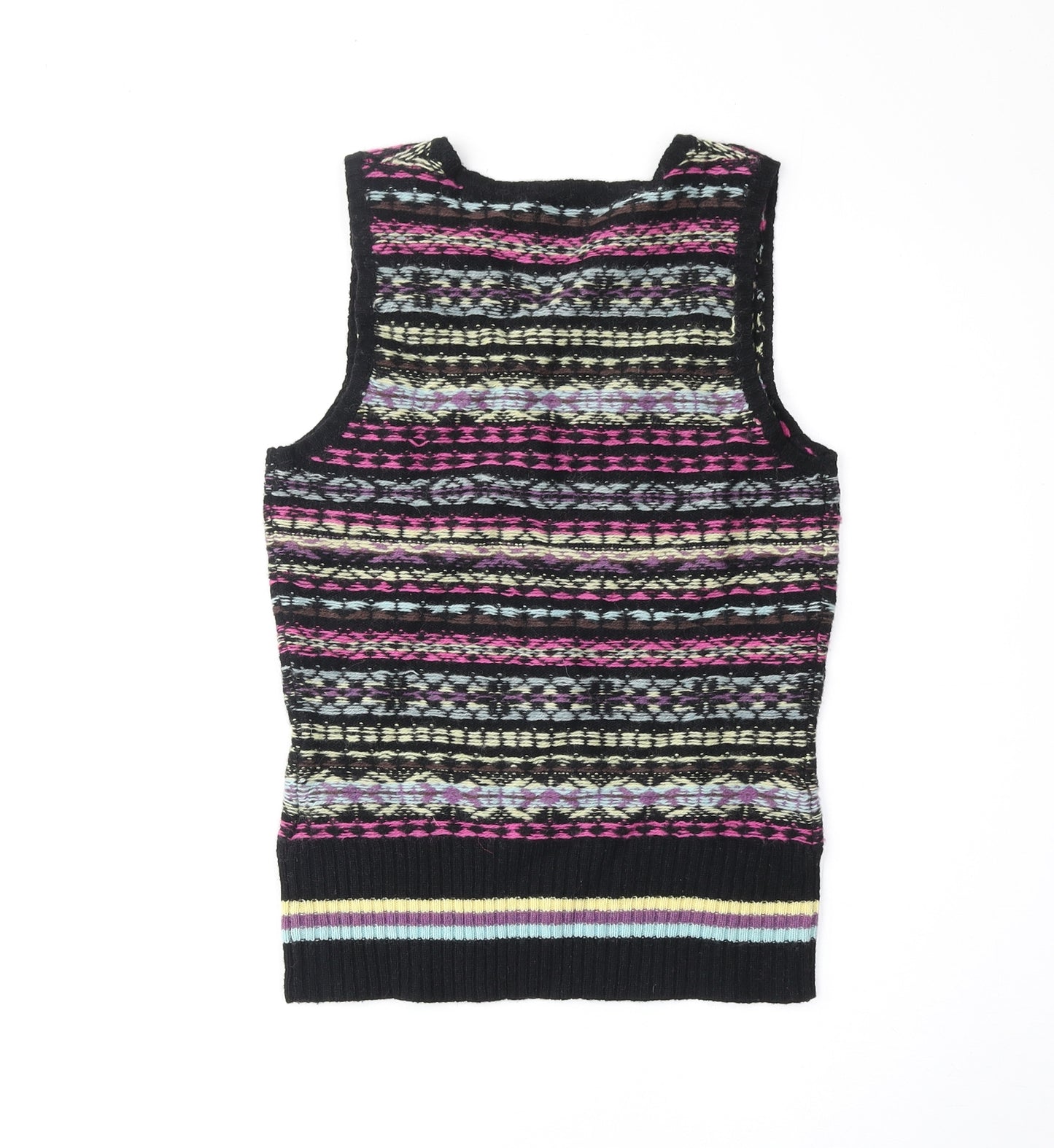 Firetrap Womens Multicoloured Fair Isle Wool Basic Tank Size S Round Neck