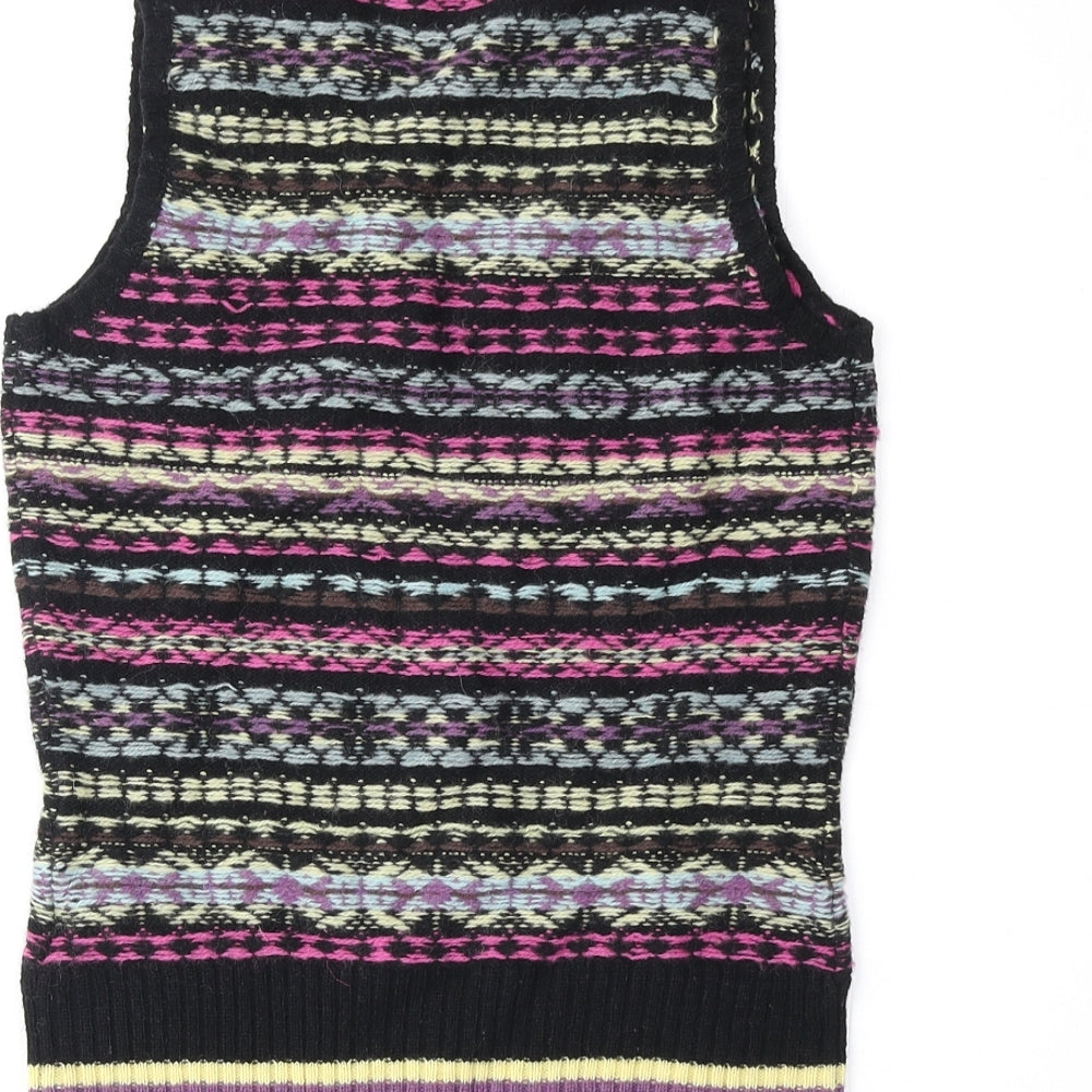 Firetrap Womens Multicoloured Fair Isle Wool Basic Tank Size S Round Neck