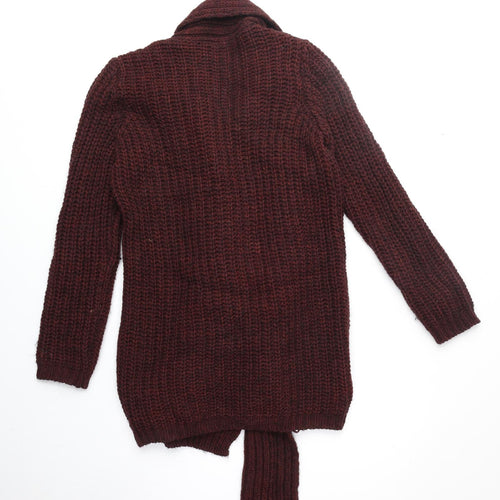 NEXT Womens Brown V-Neck Acrylic Cardigan Jumper Size S