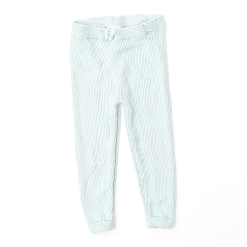 George Girls Blue 100% Cotton Jogger Trousers Size 2-3 Years Regular