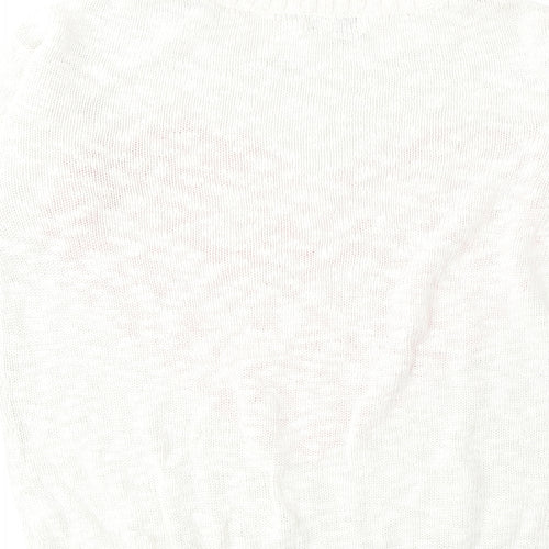 NEXT Womens Ivory Scoop Neck Cotton Pullover Jumper Size 12 - Heart
