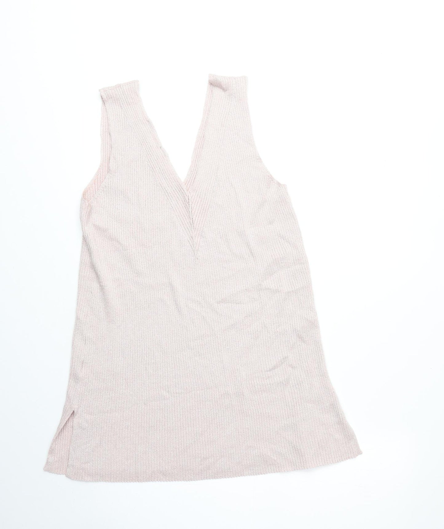 F&F Womens Pink Viscose Basic Tank Size 16 V-Neck