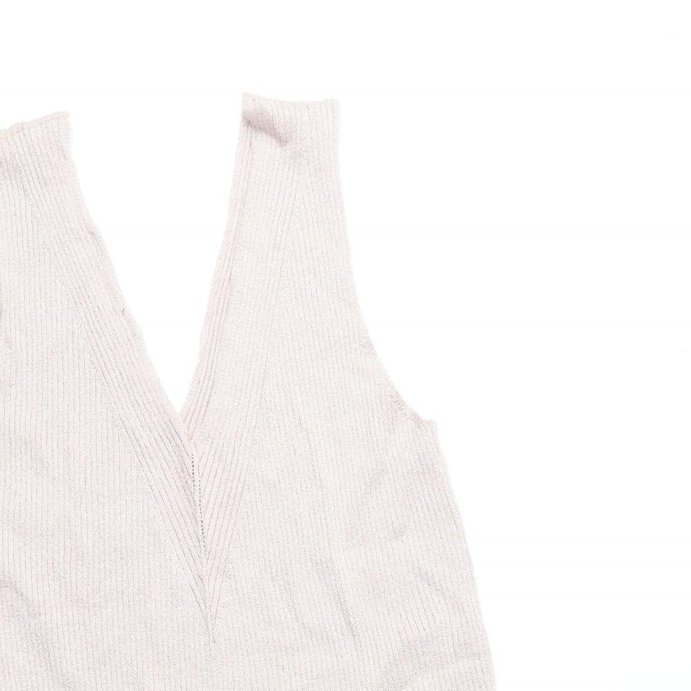 F&F Womens Pink Viscose Basic Tank Size 16 V-Neck