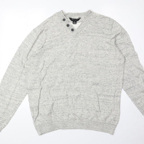 Cedar Wood State Mens Beige Round Neck Cotton Pullover Jumper Size XL